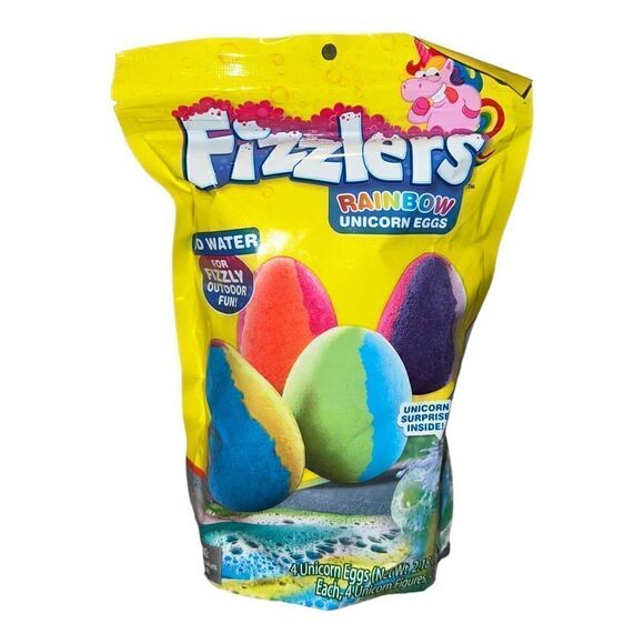 Fizzlers Rainbow Unicorn Eggs Foam Bomb 4-Pack Lot of 4 Bags - 16 Eggs Total new - Picture 2 of 5